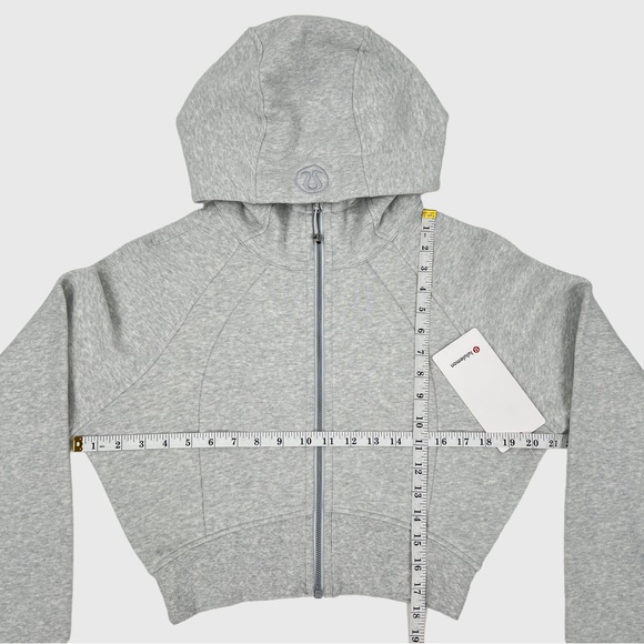 NWT Lululemon Scuba Full-Zip Cropped Hoodie In Heathered Grey - Picture 8 of 11